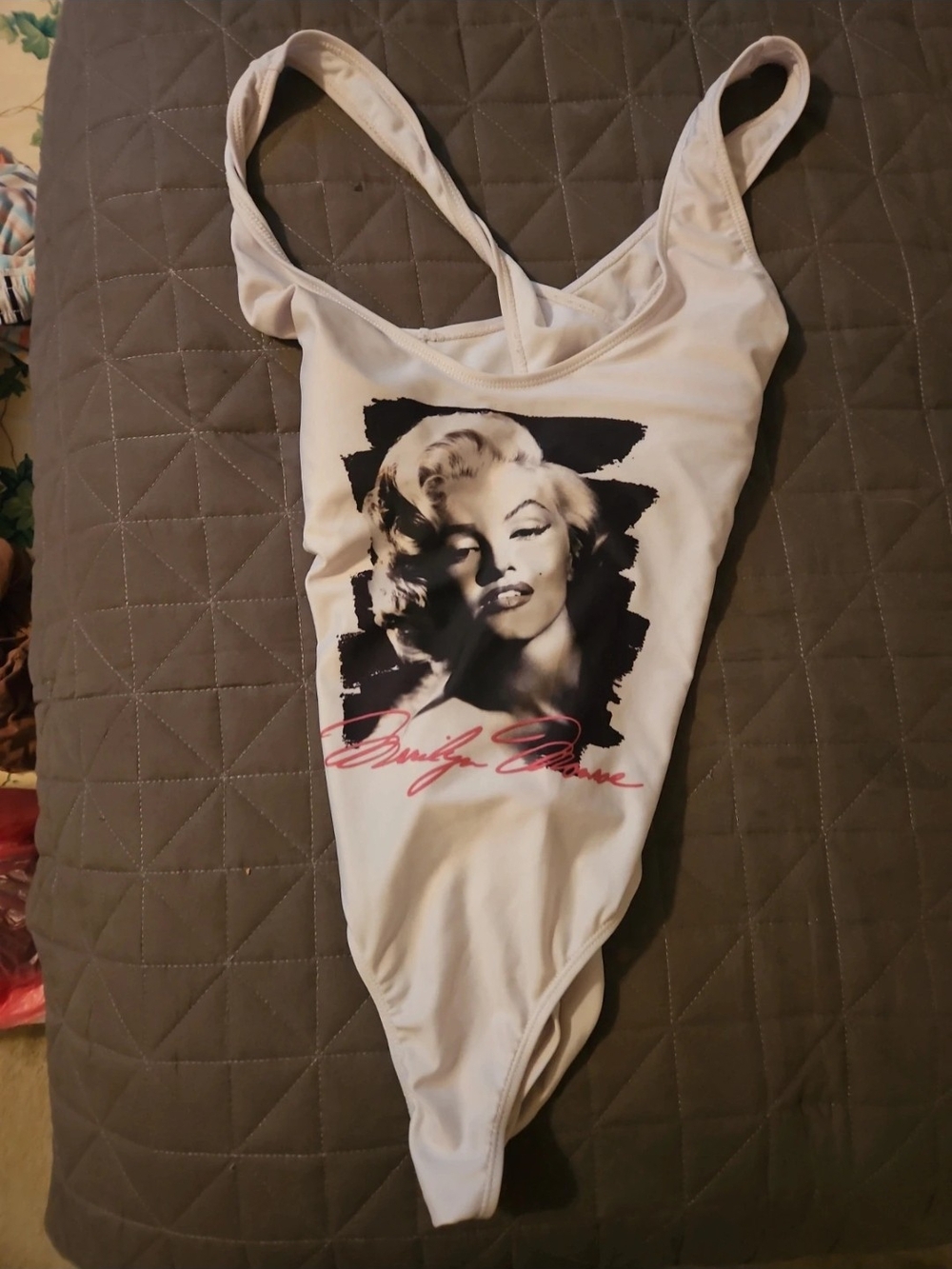 Marilyn Monroe One-Piece Swimsuit with Script Accent